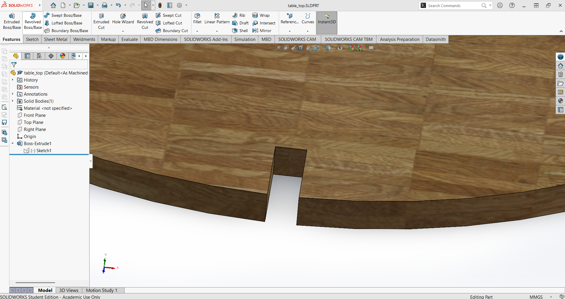 SolidWorks features for joinery - Top